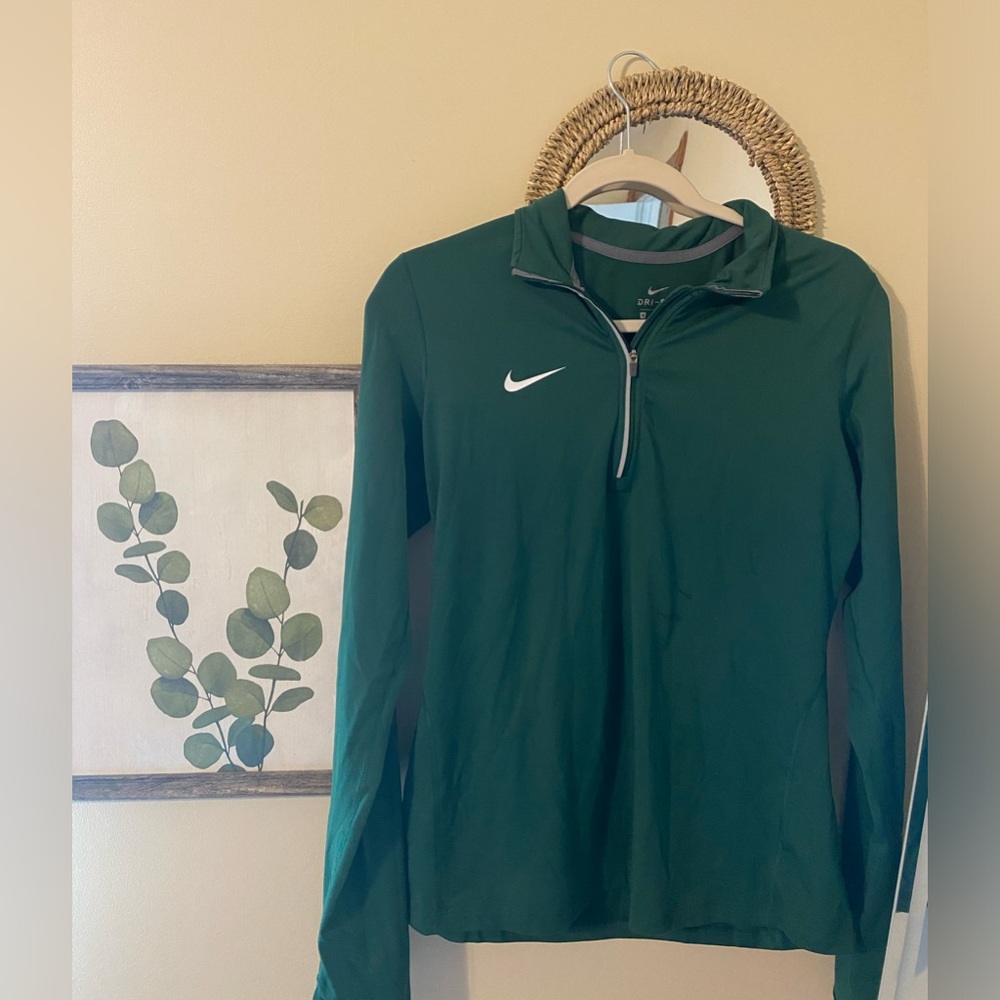 Nike quarter zip dark green